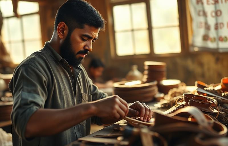 Kamal Hasan, artisan entrepreneur in his workshop